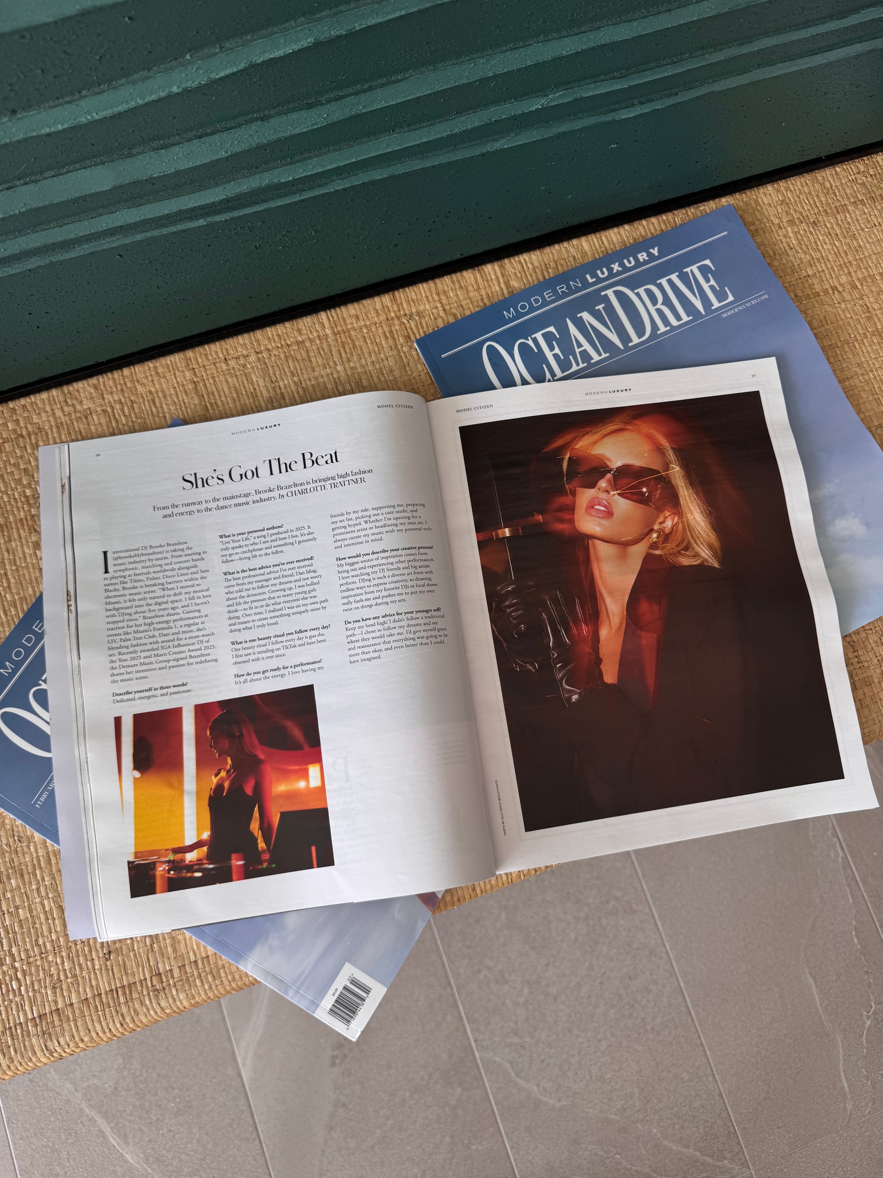 Ocean Drive Magazine feature spread